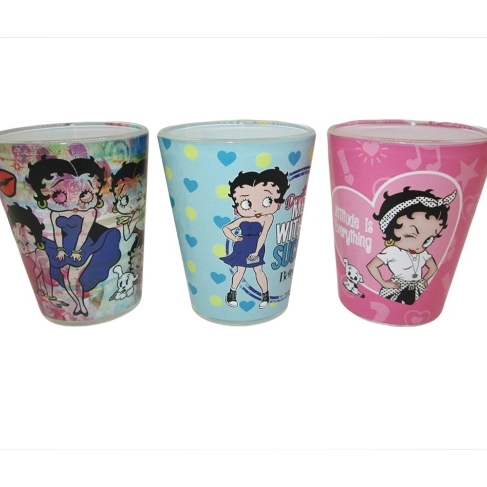 NWT Betty Boop Themed Shot Glass Set of 3 BB6632